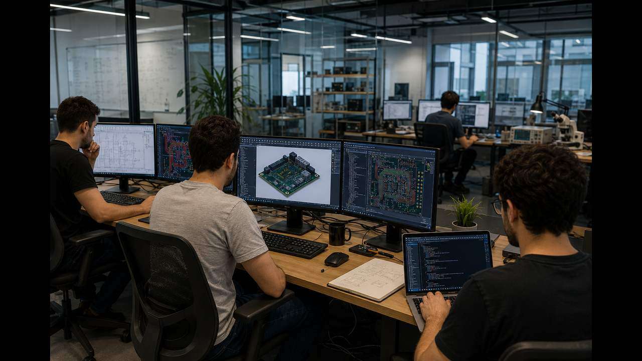 ALEVA electronics engineers designing ultrasound FPGA beamformer boards and PCBs