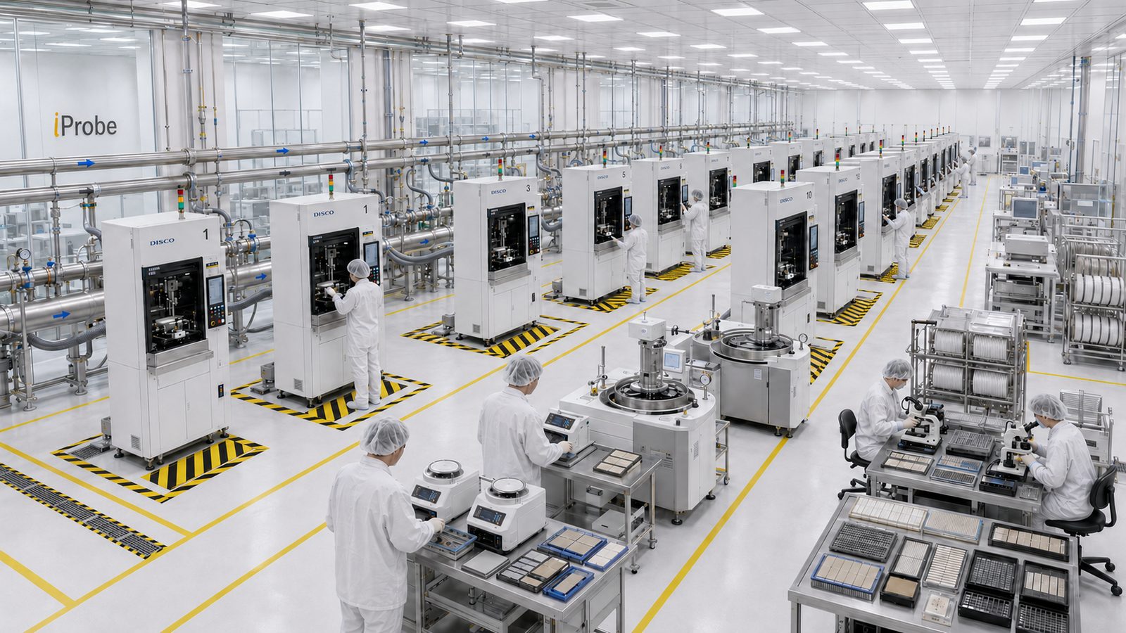 iProbe ultrasound probe production line inside a cleanroom